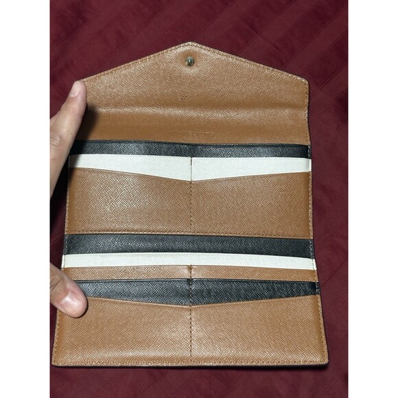 Michael Kors Saffiano Color Block Black Tri-Color Wallet Leather Fold Over - Picture 3 of 11